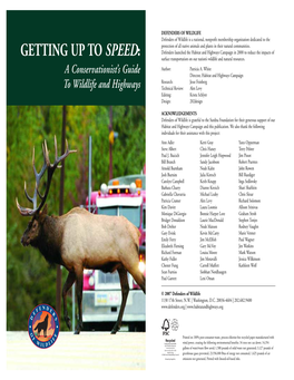 GETTING up to SPEED: a Conservationist's Guide to Wildlife