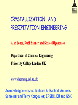 Mixing, Crystallization and Separation