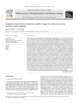 Remote Sensing of Urban Heat Islands in Time and Space