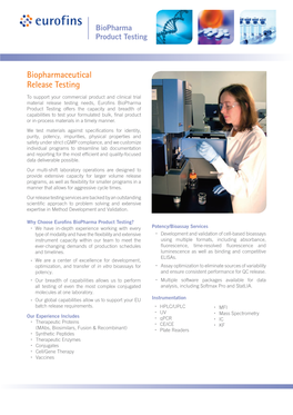 Biopharmaceutical Release Testing