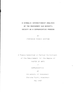 A Symbolic Interactionist Analysis of the Montgomery Bus Boycott: Society As a Communicative Process