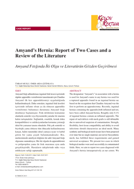 Amyand's Hernia: Report of Two Cases and a Review
