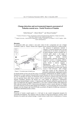 Change Detection and Environmental Impacts Assessment of Tabarka Coastal Area - North Western of Tunisia