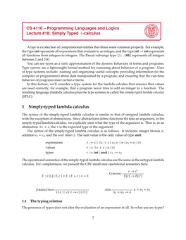 1 Simply-Typed Lambda Calculus