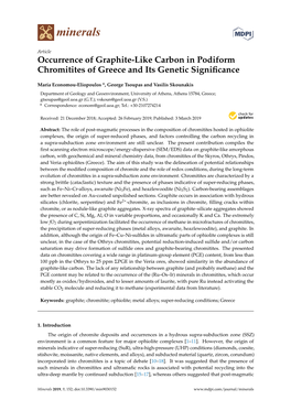 Occurrence of Graphite-Like Carbon in Podiform Chromitites of Greece and Its Genetic Signiﬁcance