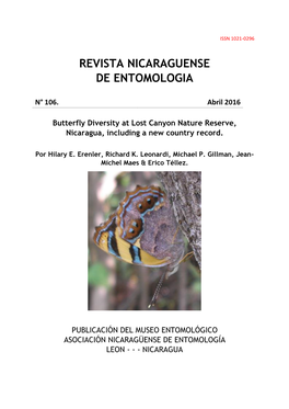Butterfly Diversity at Lost Canyon Nature Reserve, Nicaragua, Including a New Country Record