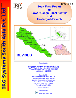 Lower Ganga Canal Command Area and Haidergarh Branch Environmental Setting & Environmental Baseline 118