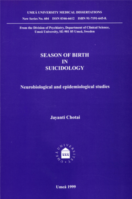 Season of Birth in Suicidology