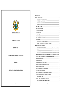 CENTRAL TONGU DISTRICT ASSEMBLY 2017 Composite Budget by Departments