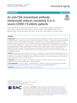 An Anti-CD6 Monoclonal Antibody (Itolizumab)