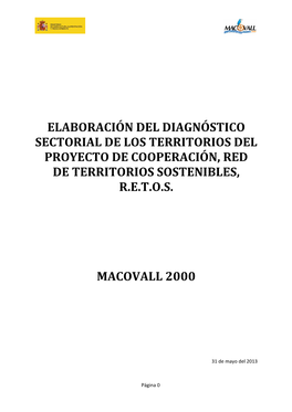 Elaboración Del Diagnóstico Sectorial De Los Territorios Del Proyecto De Cooperación, Red De Territorios Sostenibles, R.E.T.O.S