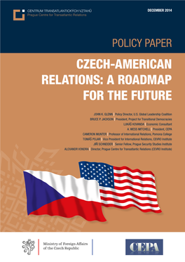 Czech-American Relations: a Roadmap for the Future