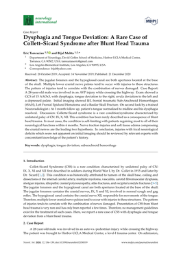 A Rare Case of Collett–Sicard Syndrome After Blunt Head Trauma