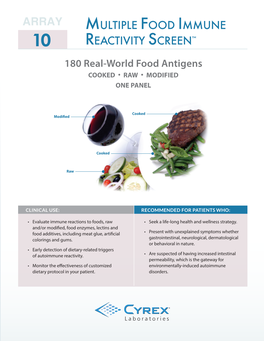 Multiple Food Immune Reactivity Screen™