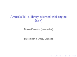 A Library Oriented Wiki Engine (Talk)