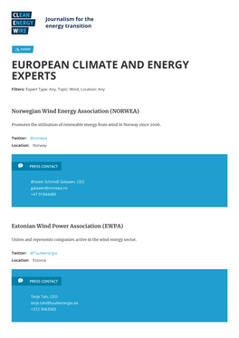 European Climate and Energy Experts
