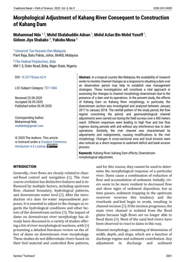 Morphological Adjustment of Kahang River Consequent to Construction of Kahang Dam