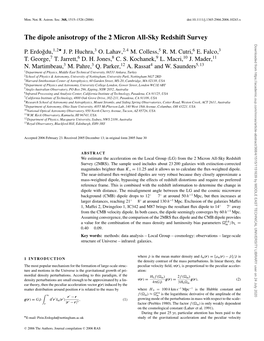 The Dipole Anisotropy of the 2 Micron All-Sky Redshift Survey