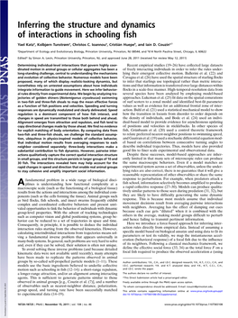 Inferring the Structure and Dynamics of Interactions in Schooling Fish