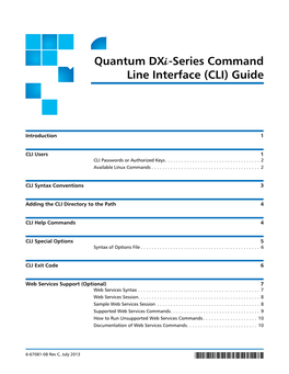 Dxi-Series Command Line Interface (CLI) Guide 6-67081-08 Rev C July 2013