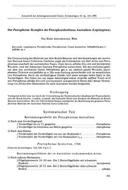 Danksagung Systematischer Teil Bestimmungstabelle Der