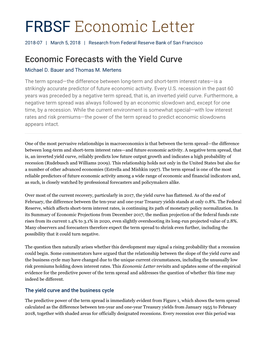 Economic Forecasts with the Yield Curve Michael D