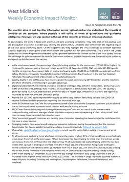 West Midlands Weekly Economic Impact Monitor