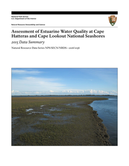 Assessment of Estuarine Water Quality at Cape Hatteras and Cape Lookout National Seashores 2015 Data Summary