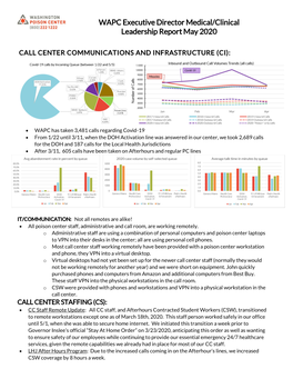 WAPC Executive Director Medical/Clinical Leadership Report May 2020