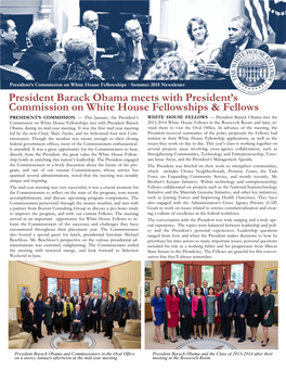 President Barack Obama Meets with President's Commission on White House Fellowships & Fellows