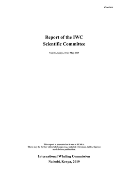 Report of the IWC Scientific Committee