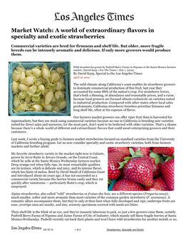 A World of Extraordinary Flavors in Specialty and Exotic Strawberries