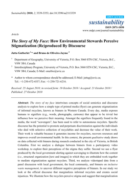 The Story of My Face: How Environmental Stewards Perceive Stigmatization (Re)Produced by Discourse