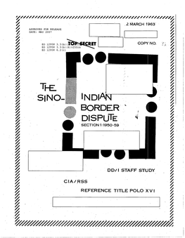 BORDER I DISPUTE SECTION 1: 1950-59