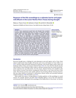 Response of the Fish Assemblage to a Saltwater Barrier and Paper Mill