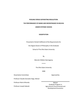 Performance of Banks and Microfinance in Bolivia