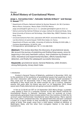 A Brief History of Gravitational Waves