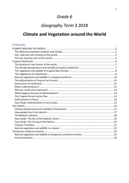 Climate and Vegetation Around the World