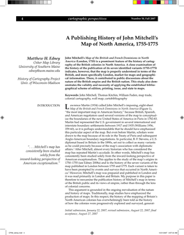 A Publishing History of John Mitchell's Map Of