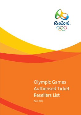 Olympic Games Authorised Ticket Resellers List April 2016 Authorised Ticket Resellers List
