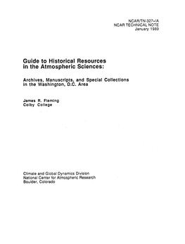 NCAR/TN-327+IA Guide to Historical Resources in the Atmospheric