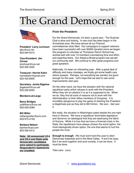 2010 Grand Democrats ~ Membership Form