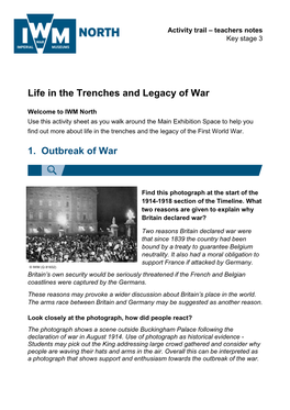 First World War Life in the Trenches Teachers Notes