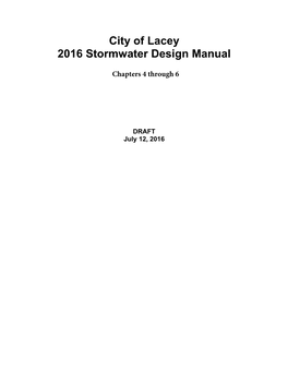 City of Lacey 2016 Stormwater Design Manual: Chapter 1 – Introduction