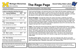Grand Valley State Lakers (0-0, 0-0 B1G) the Rage Page (0-0, 0-0 GLIAC)