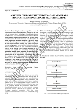 A Review on Handwritten Devnagari Numerals Recognition Using Support Vector Machine