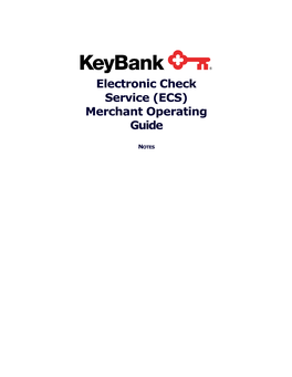 KMS FSP -- Electronic Check Service (ECS) Merchant Operating Guide FV2 20150318