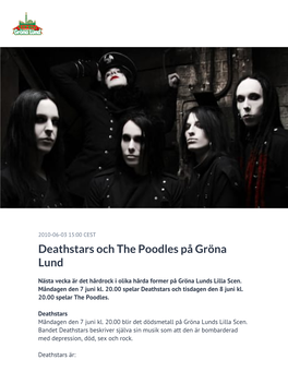 Deathstars Och the Poodles På Gröna Lund