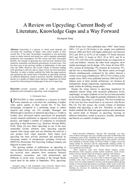 A Review on Upcycling: Current Body of Literature, Knowledge Gaps and a Way Forward