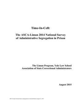 Time-In-Cell: the ASCA-Liman 2014 National Survey of Administrative